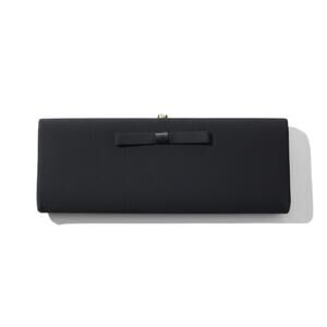 1940s Vintage Black Evening Clutch Kiss Lock Vintage Slim Formal Handbag USA